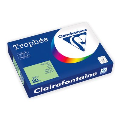 Clairefontaine Trophée -Papier - vert jade - A4 (210 x 297 mm) - 80 g/m² - Ramette de 500 feuilles