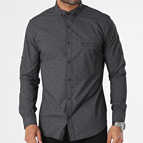 Chemise Manches Longues Noir Gris