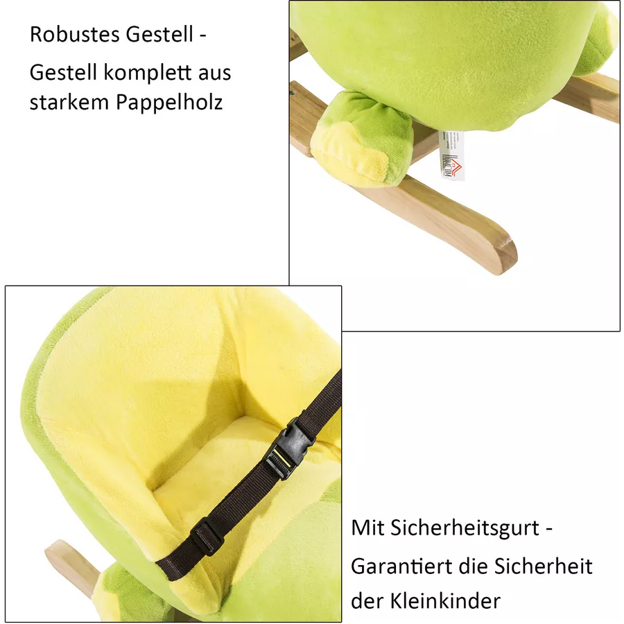 HOMCOM Kinder Schaukelwippe als Drache grün, hellgelb
