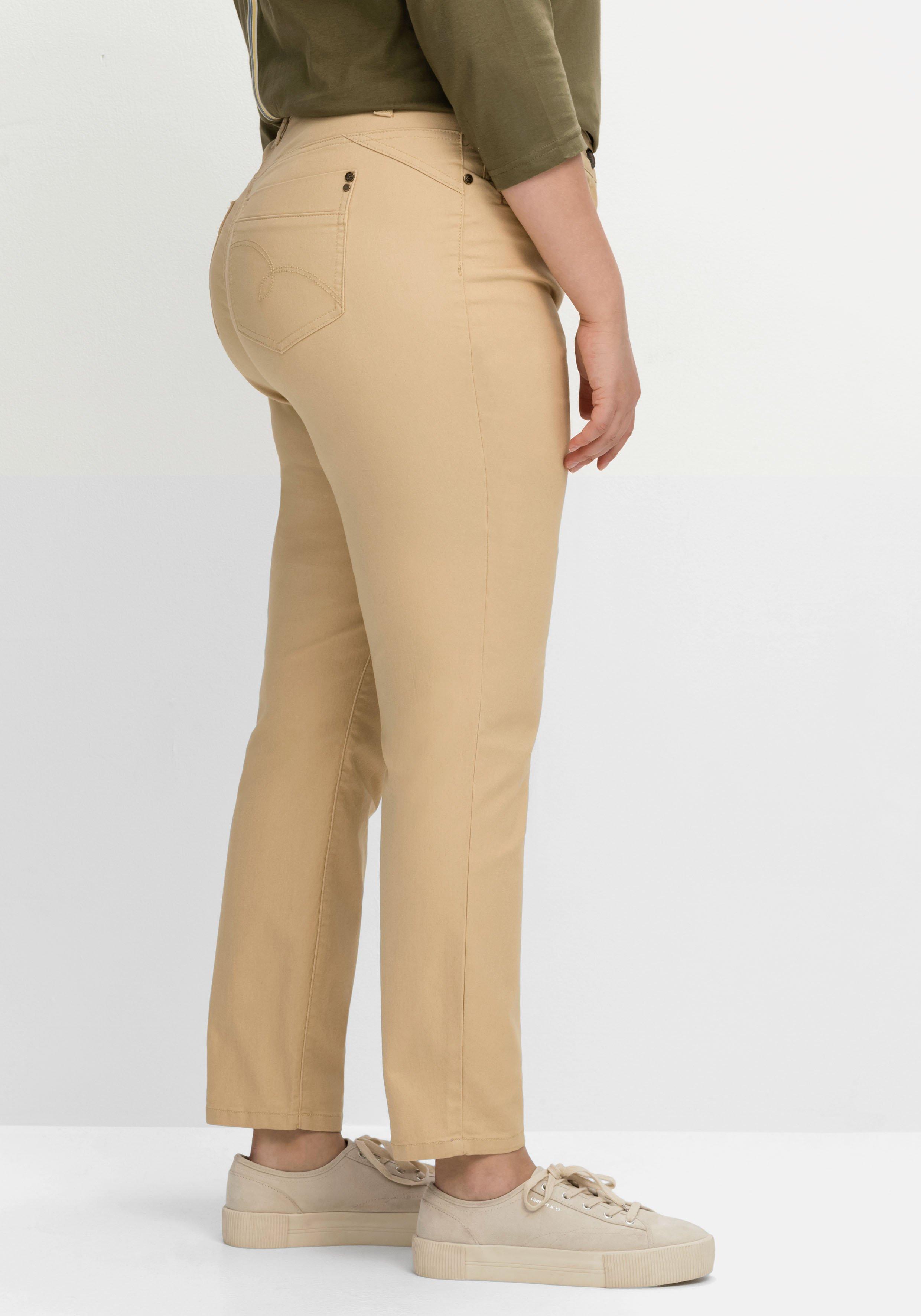 Schmale Hose im Coloured-Denim-Look