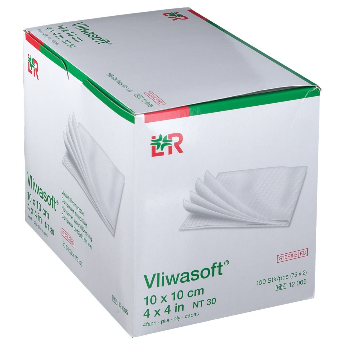Vliwasoft® Vliesstoffkompresse 10 cm x 10 cm 4lagig steril
