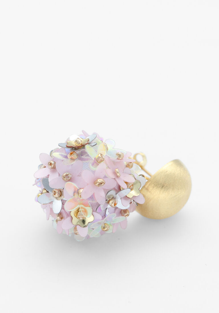 goudkleurig lott. gioielli oorbellen sequin flower globe m