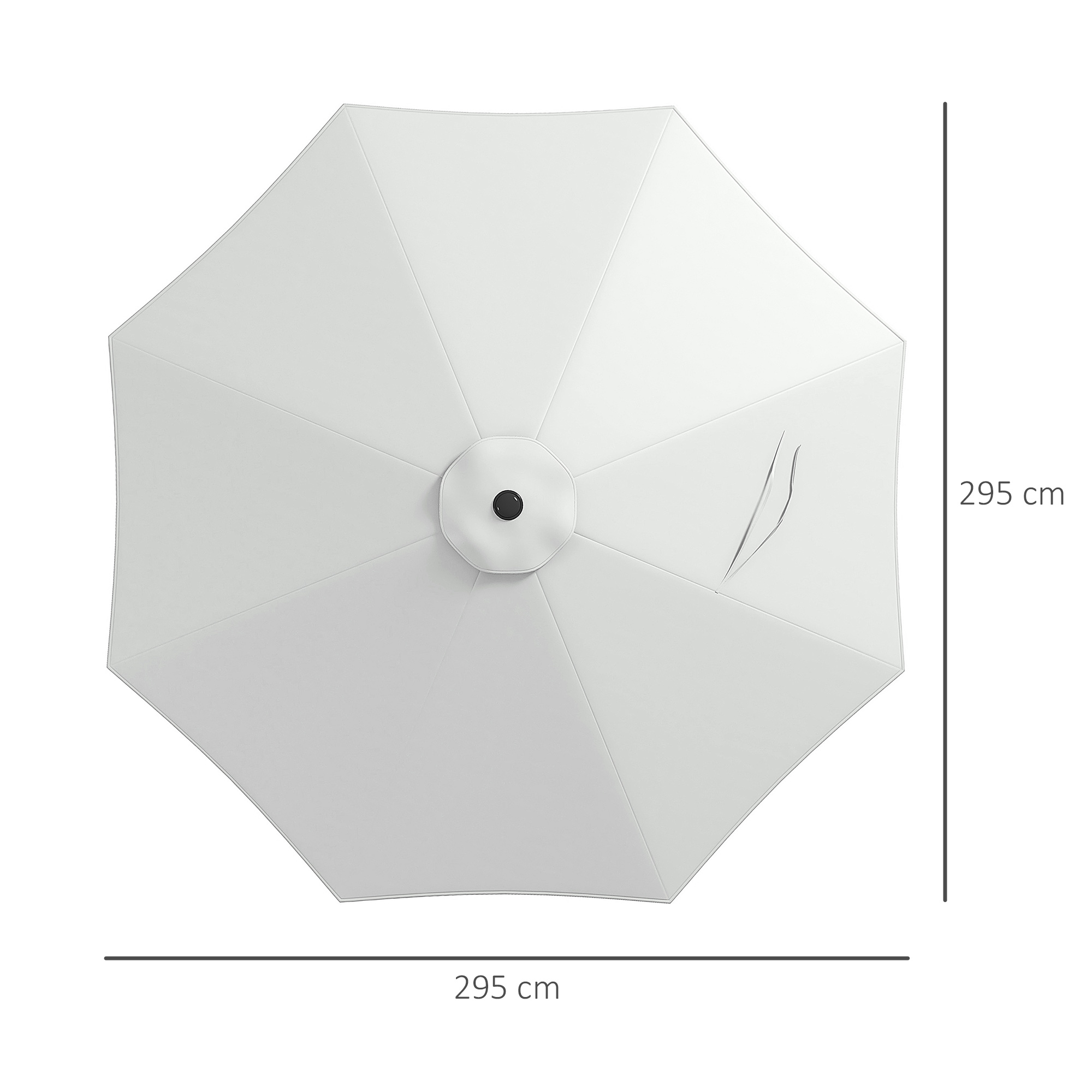 Capa de substituição para guarda-sol Outsunny de 3 m, com ventilação superior, em poliéster, para uso externo.