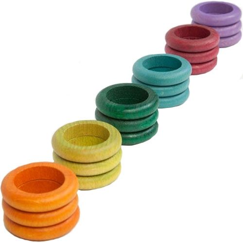 Grapat ringen opaque 4,5 cm - 6 kleuren (18st)