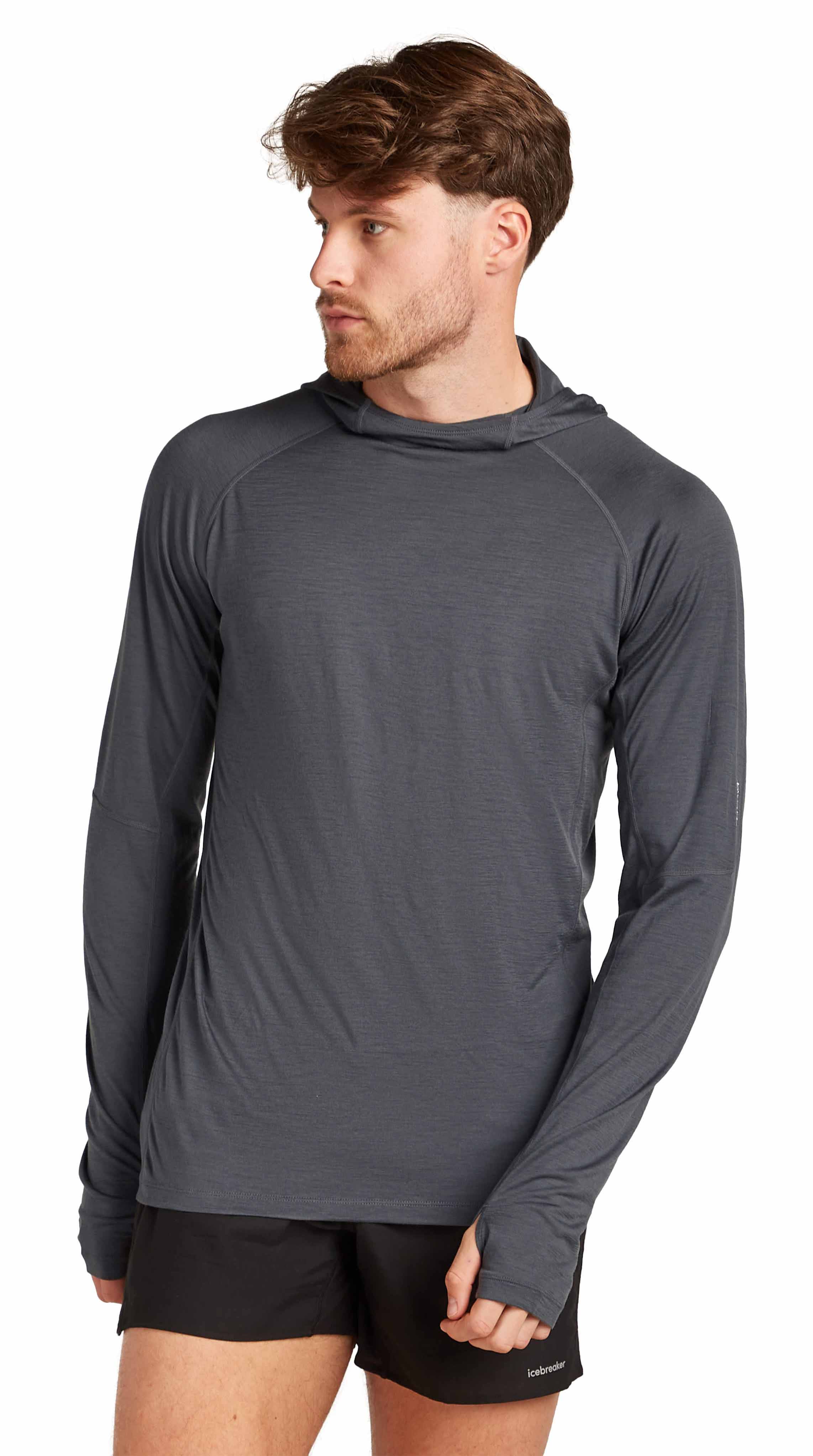 150 MerinoFine Ace LS Hoodie Herre Obsidian