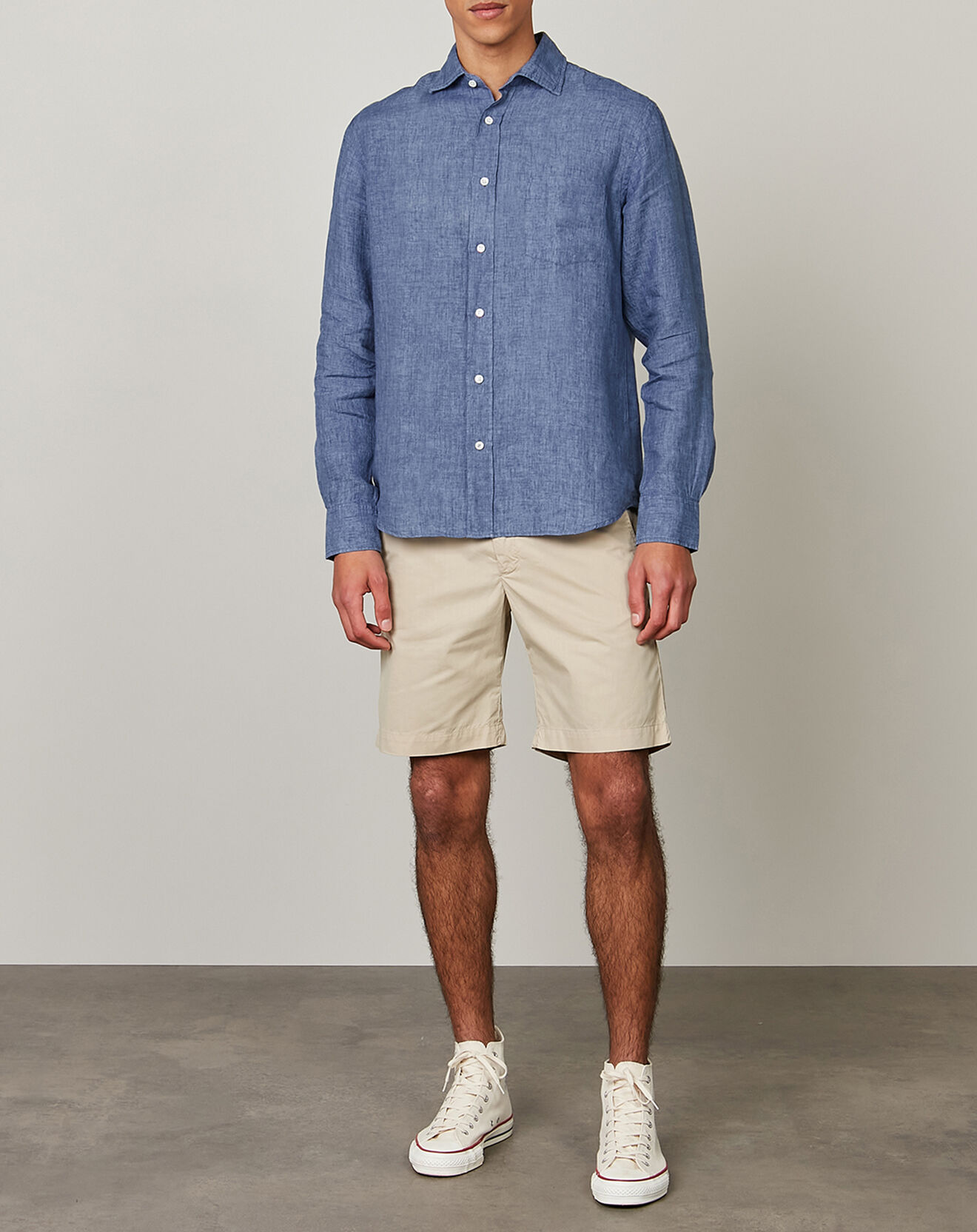 Hartford Chemise regular 100% Lin Paul denim
