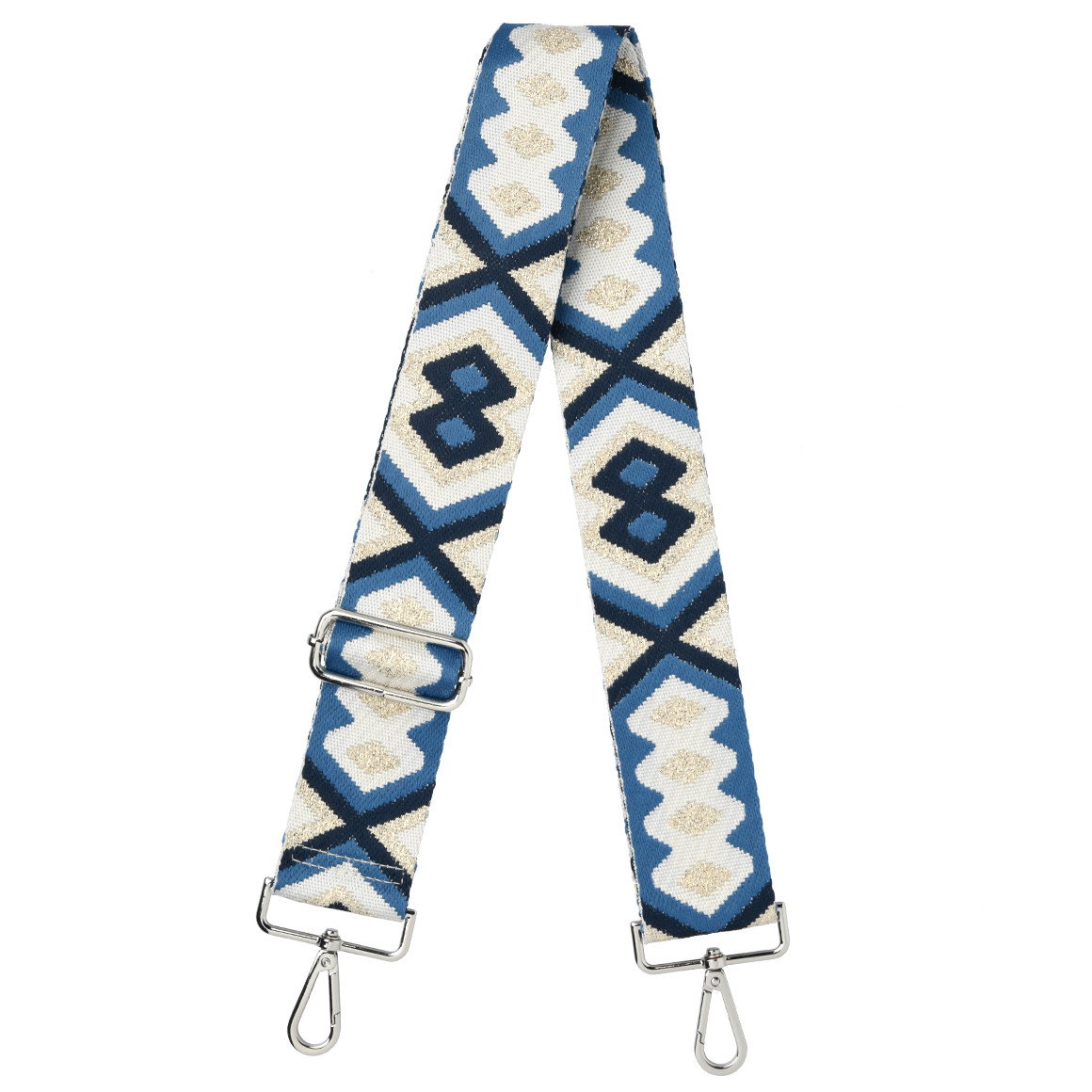 Gina Benotti Schulterriemen mit Allover-Muster dunkelblau / blau / beige
