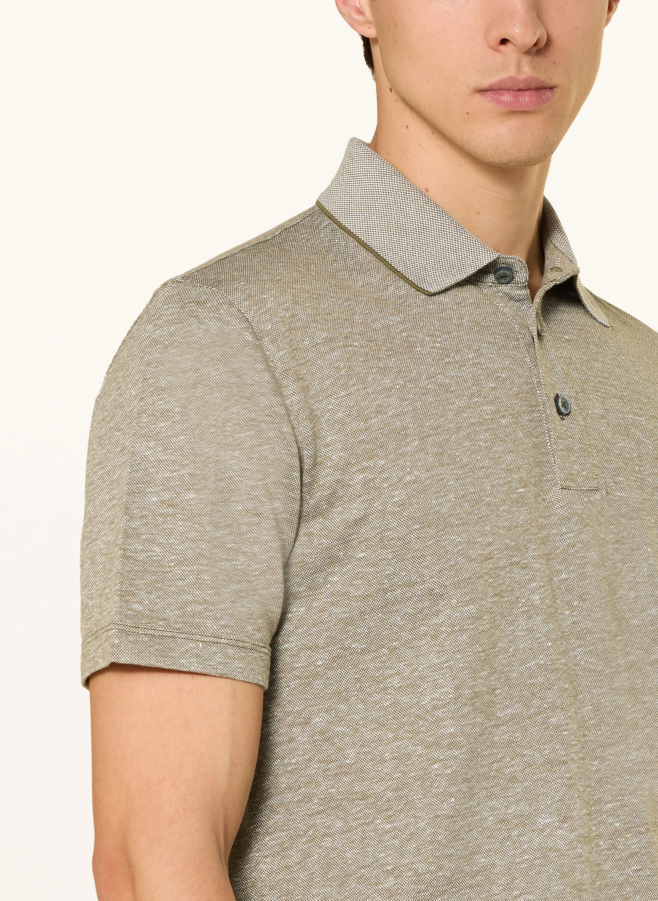 BOSS Piqué-Poloshirt PRESS mit Leinen