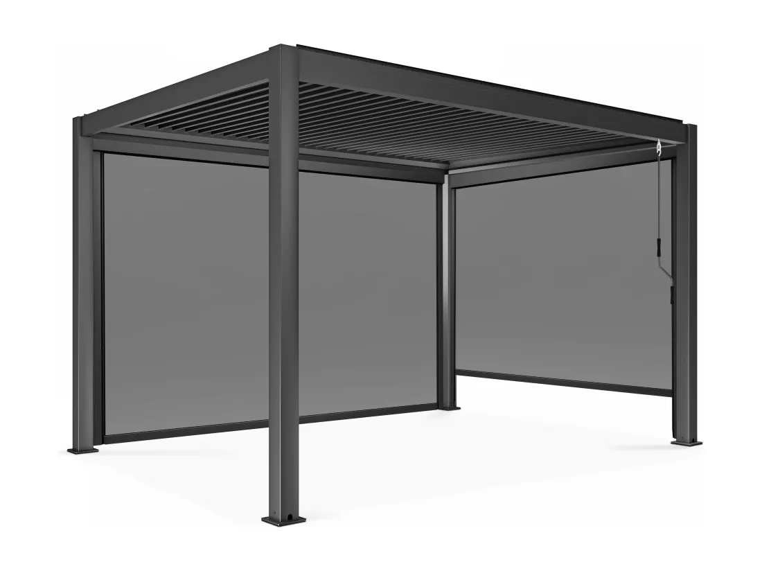 Pergola bioclimatique 3x4m autoportée avec 2 stores