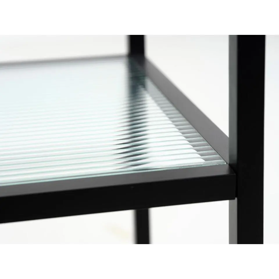 Trolley Zwart Metaal/Glas - 70x42x85cm - Bronco