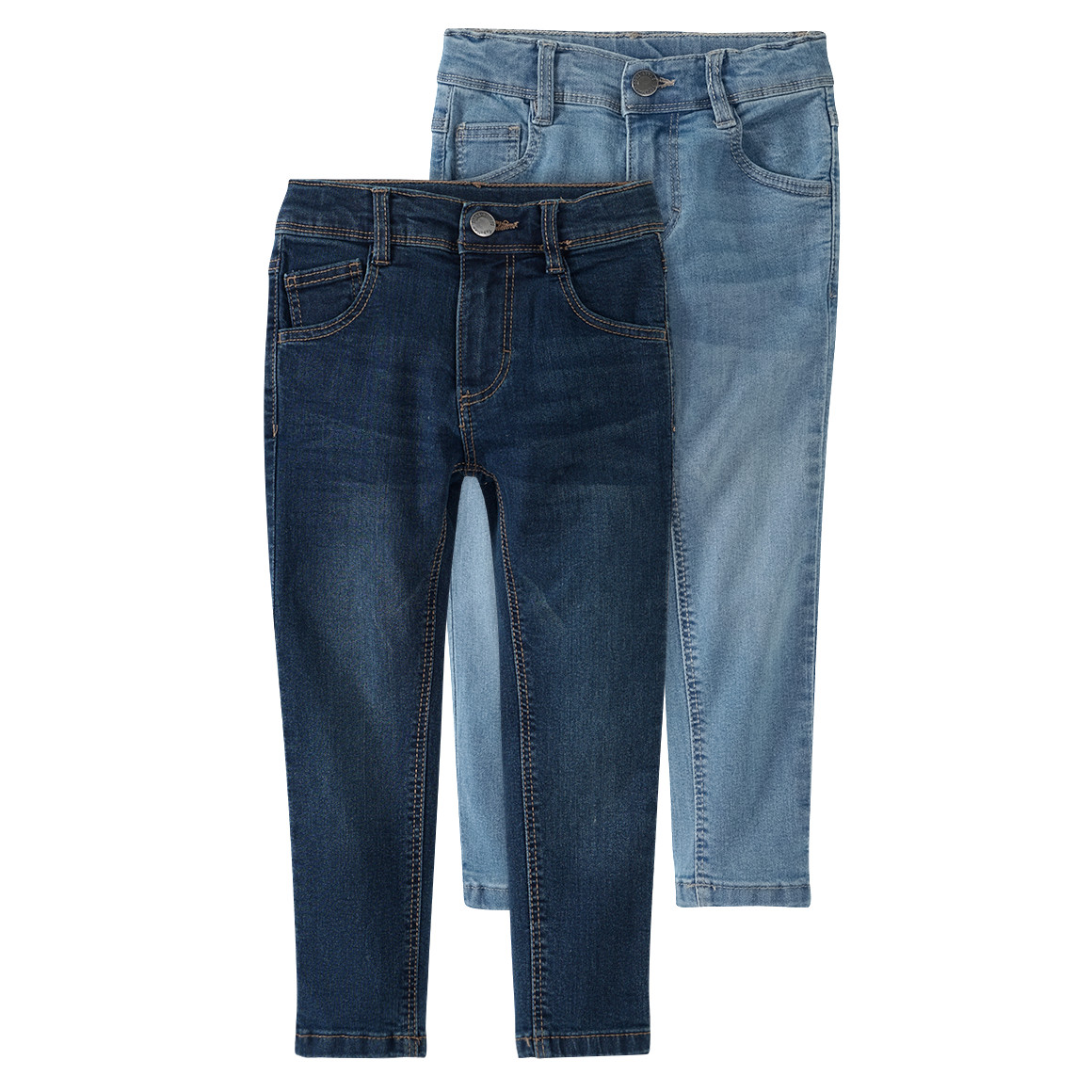 Famy 2 Jungen Skinny-Jeans im 5-Pocket-Style hellblau / dunkelblau