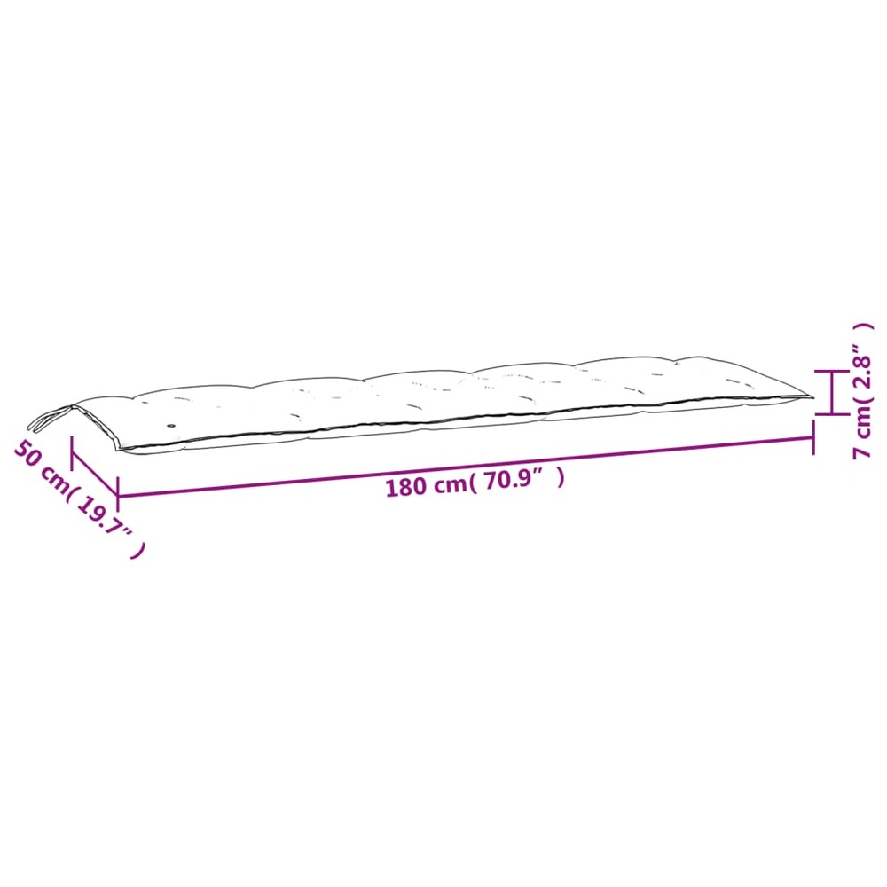 Coussins de banc de jardin 2 pcs taupe 180x50x7 cm tissu oxford
