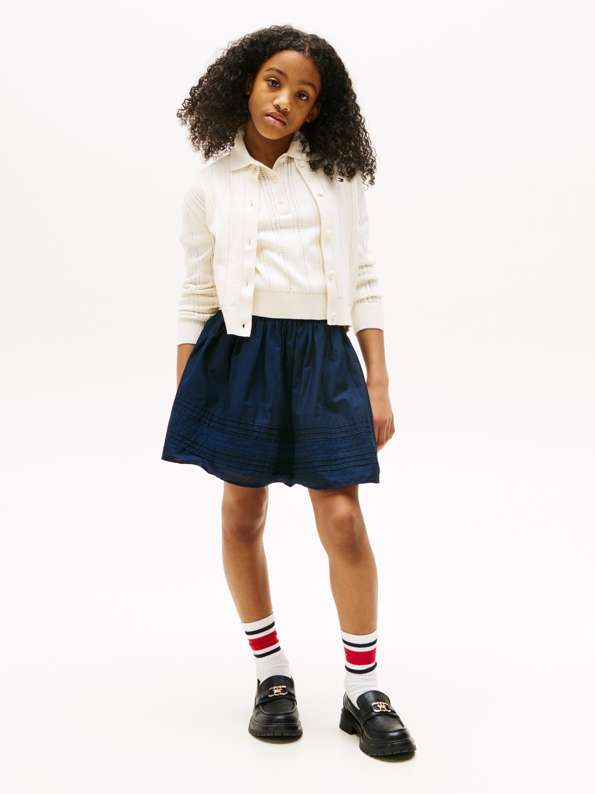 Tommy Hilfiger Strickjacke »POINTELLE CARDIGAN LS« für Kinder bis 16 Jahre, mit süssem Muster