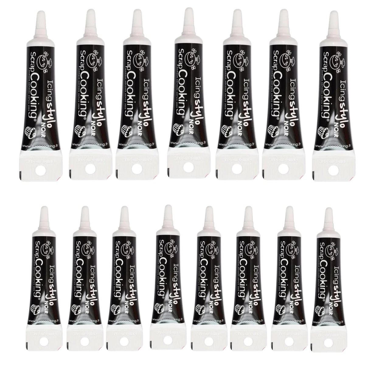 15 stylos de glaçage noir Scrapcooking