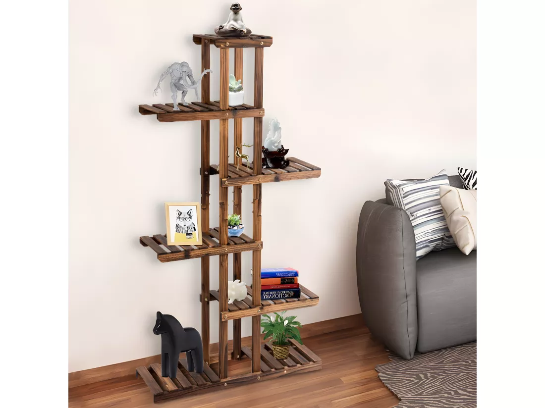 Etagère à fleurs en bois marron 75 x 25 x 140 cm 20_0000611