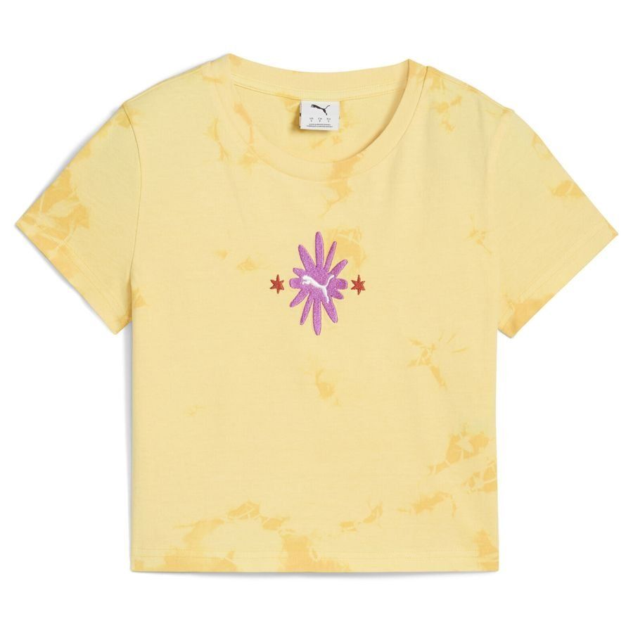 Puma WARDROBE ESS FLORAL PACK Kurzes figurbetontes T-Shirt mit Waschung und Grafik
