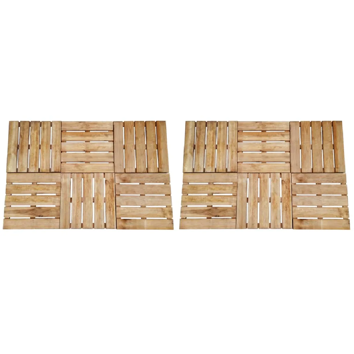 VidaXL Dalles de Terrasse 12 pcs - Bois Marron