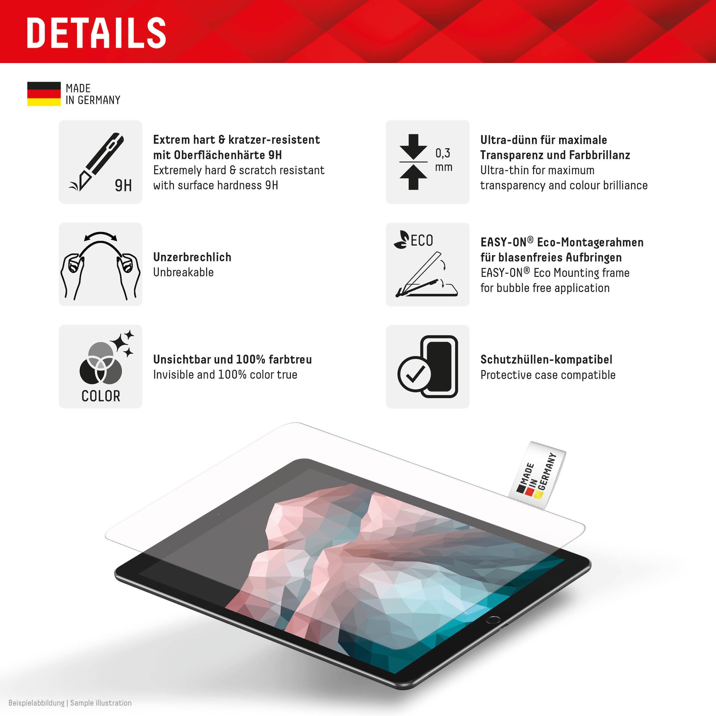 Displex Displayschutzfolie »Tablet Glass« für Apple iPad Pro 13