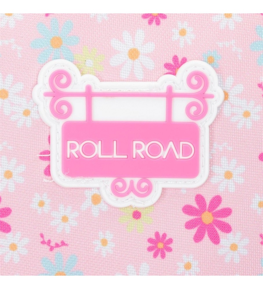 Mochila Roll Road Coffee Shop de 33 cm, adaptável ao carrinho rosa.
