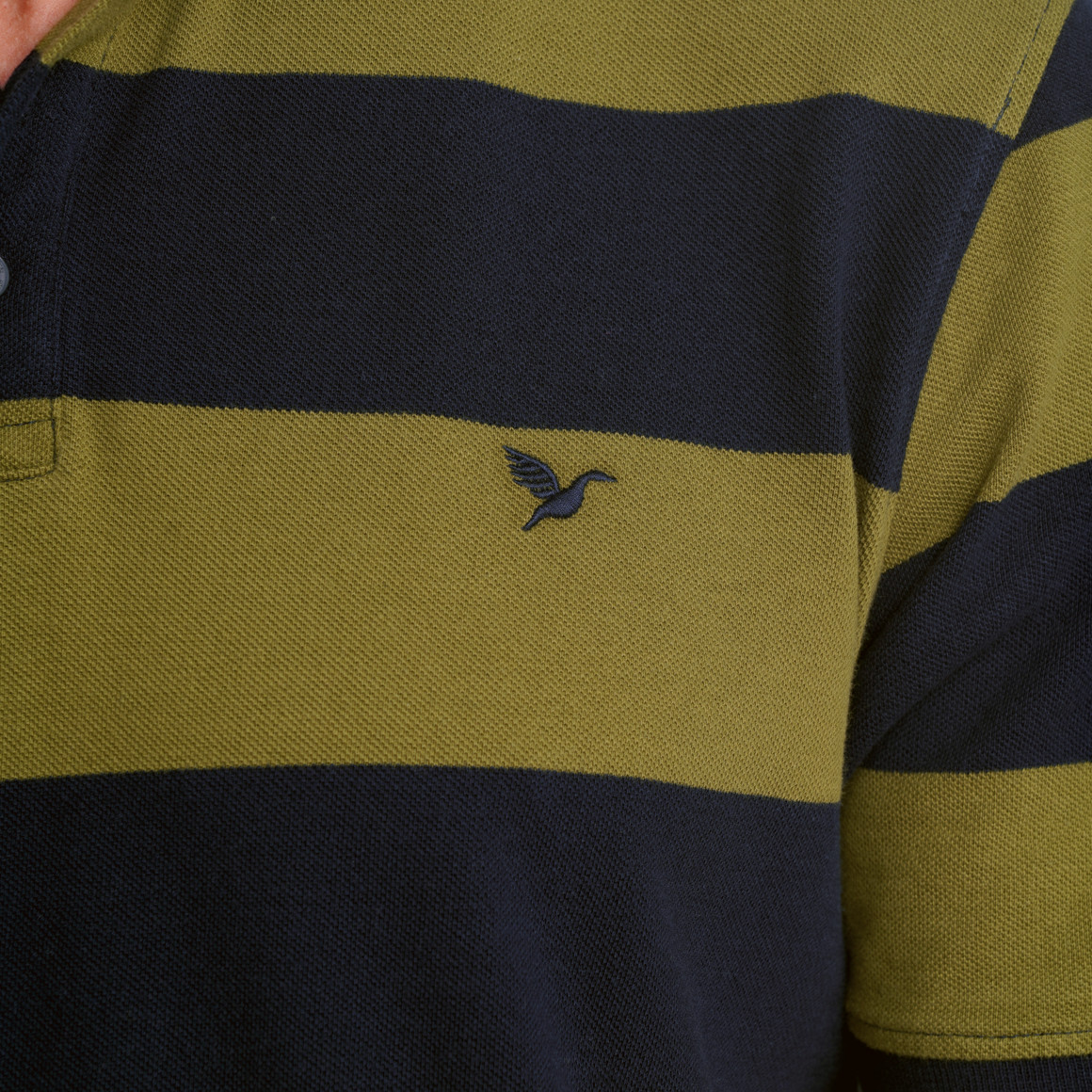 Jonas Nielsen Herren Poloshirt mit Streifen helloliv / dunkelblau