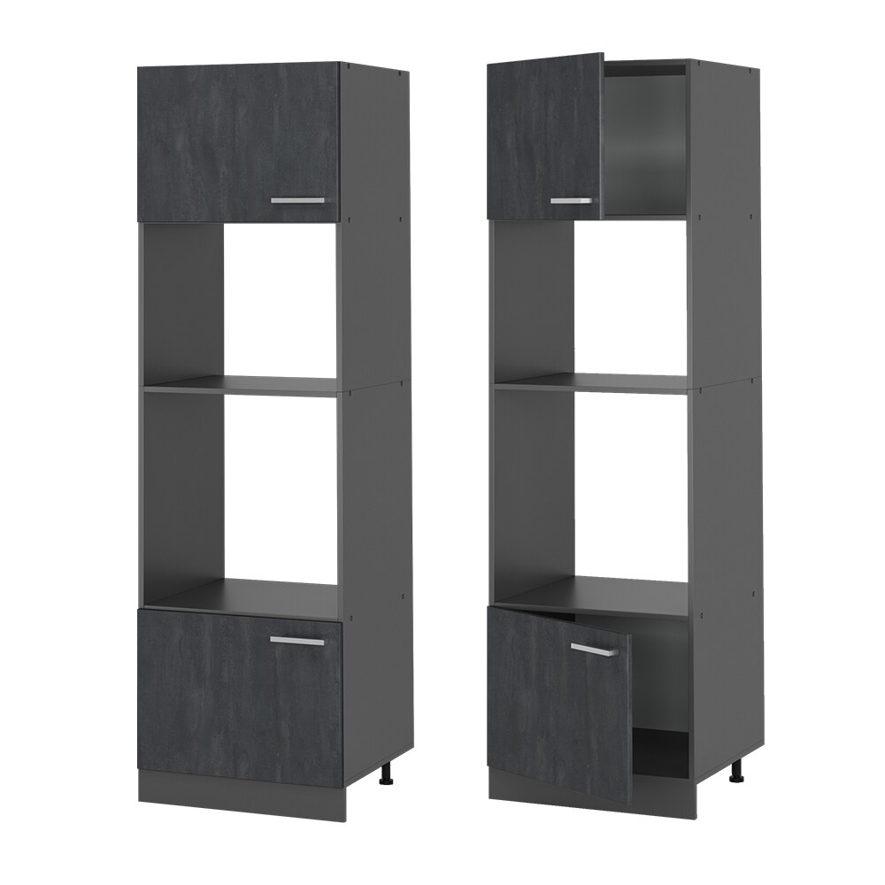 Vicco Mikrowellenschrank R-Line Schwarz Beton Anthrazit 60 cm
