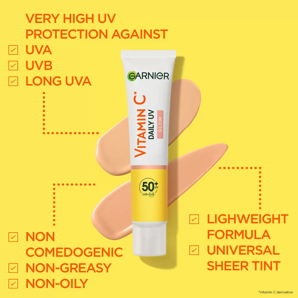 Garnier Skinactive Vitamin C Sheer Glow Uv Fluid For Dull Skin - 40 ml.