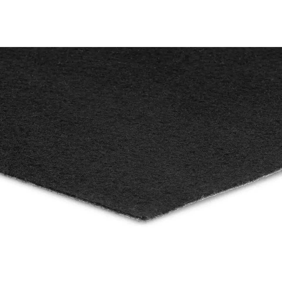 Tapijt loper Torrance - Breedte 200 cm - 2 mm dik - Zwart