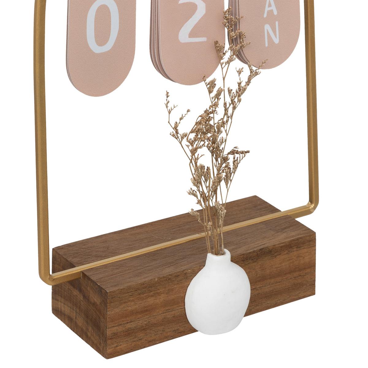 CALENDRIER BOIS FLO H.30CM