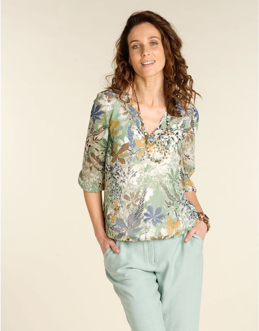 Blouse en voile verte