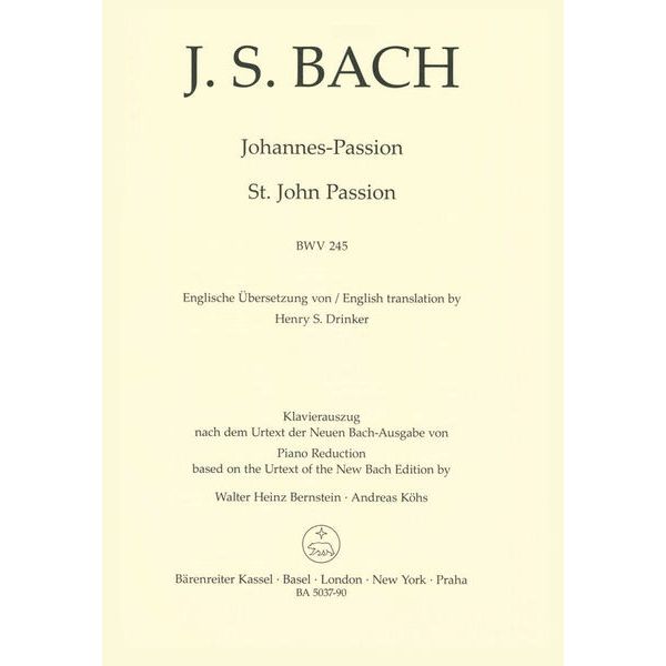 Bärenreiter Bach Johannes-Passion