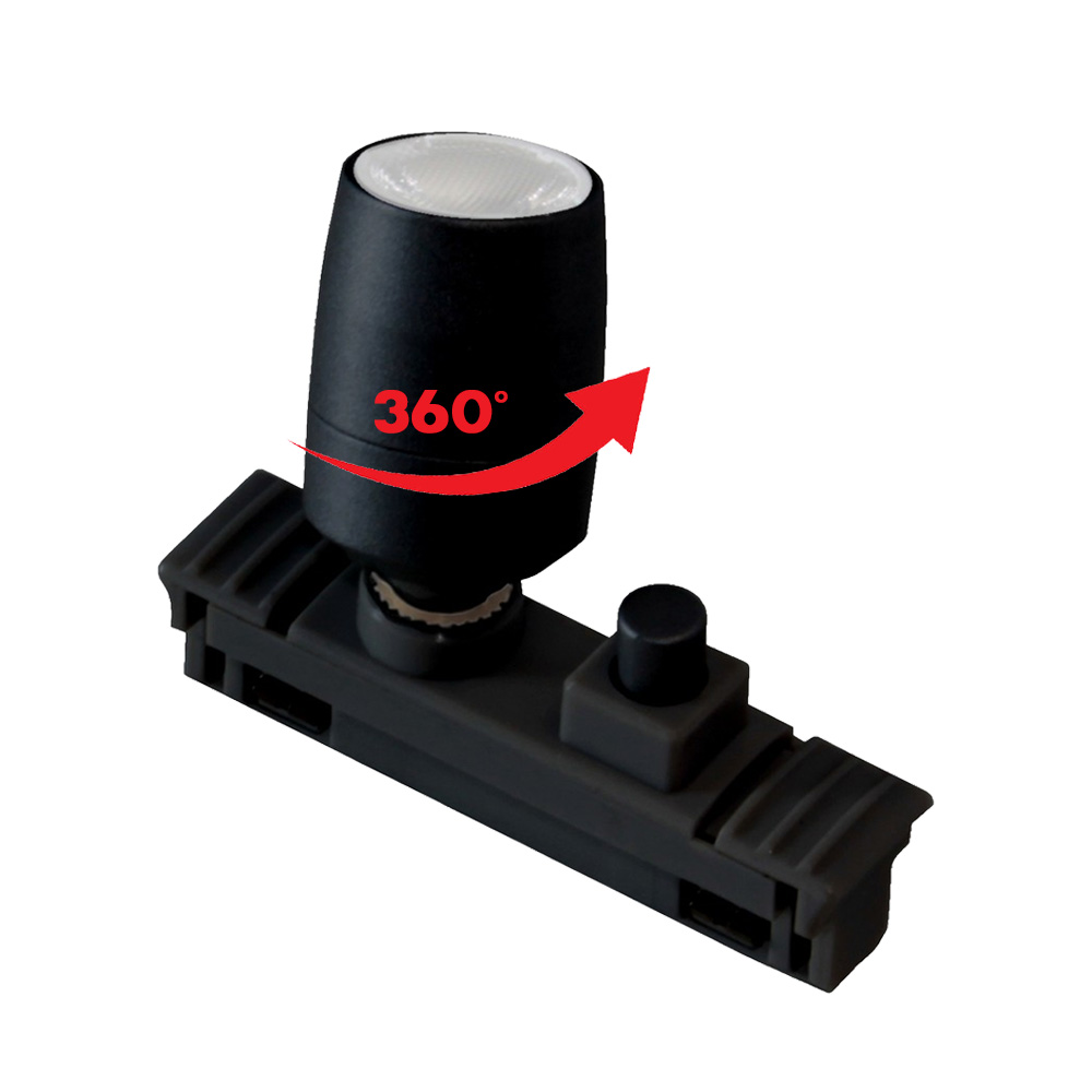 Spot LED 12V pour Rail noir