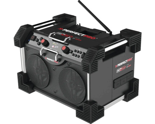 PerfecPro ROCKHART bouwplaatsradio met DAB+ en FM, Bluetooth, AUX-ingang en USB-ingang, RH4-18V compatibel met BOSCH PROFESSIONAL 18V AMPShare accuplatform