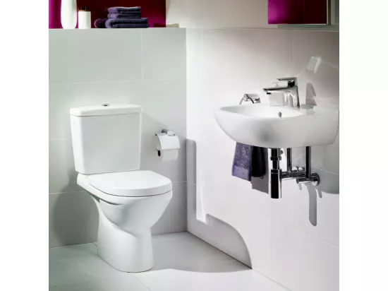 WC à poser sortie verticale VILLEROY ET BOCH O.novo avec abattant + nettoyant