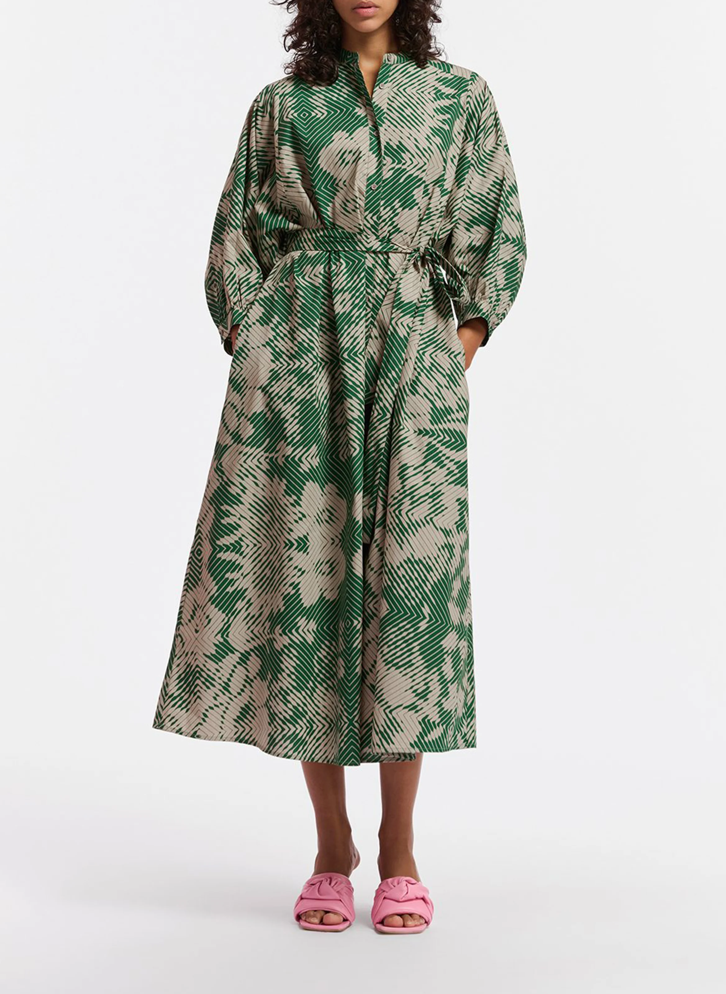 GUMBRELLO - Robe maxi imprimée en coton| Vert