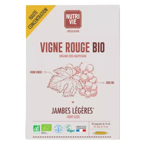 Nutrivie Vinho Tinto Orgânico 20 ampolas
