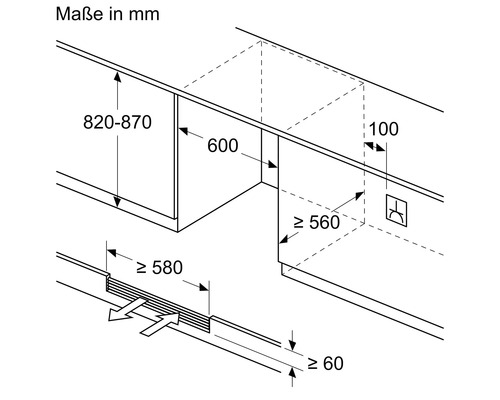 Bosch KUW21AHG0 wijnkoeler, afmetingen (B x H x D): 59,8 x 81,8 x 58,1 cm, koelvak: 120 l, inhoud: 44 flessen