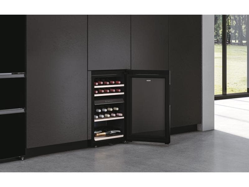 Haier Weinklimaschrank HWS42GDAU1 Schwarz, Rechts, Wechselb Freistehender Weinkühler