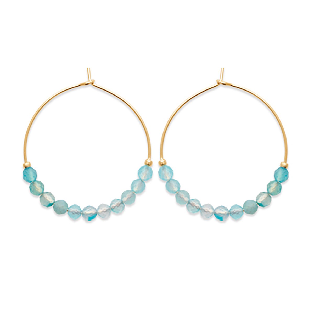 Créoles Brillaxis perles quartz turquoise