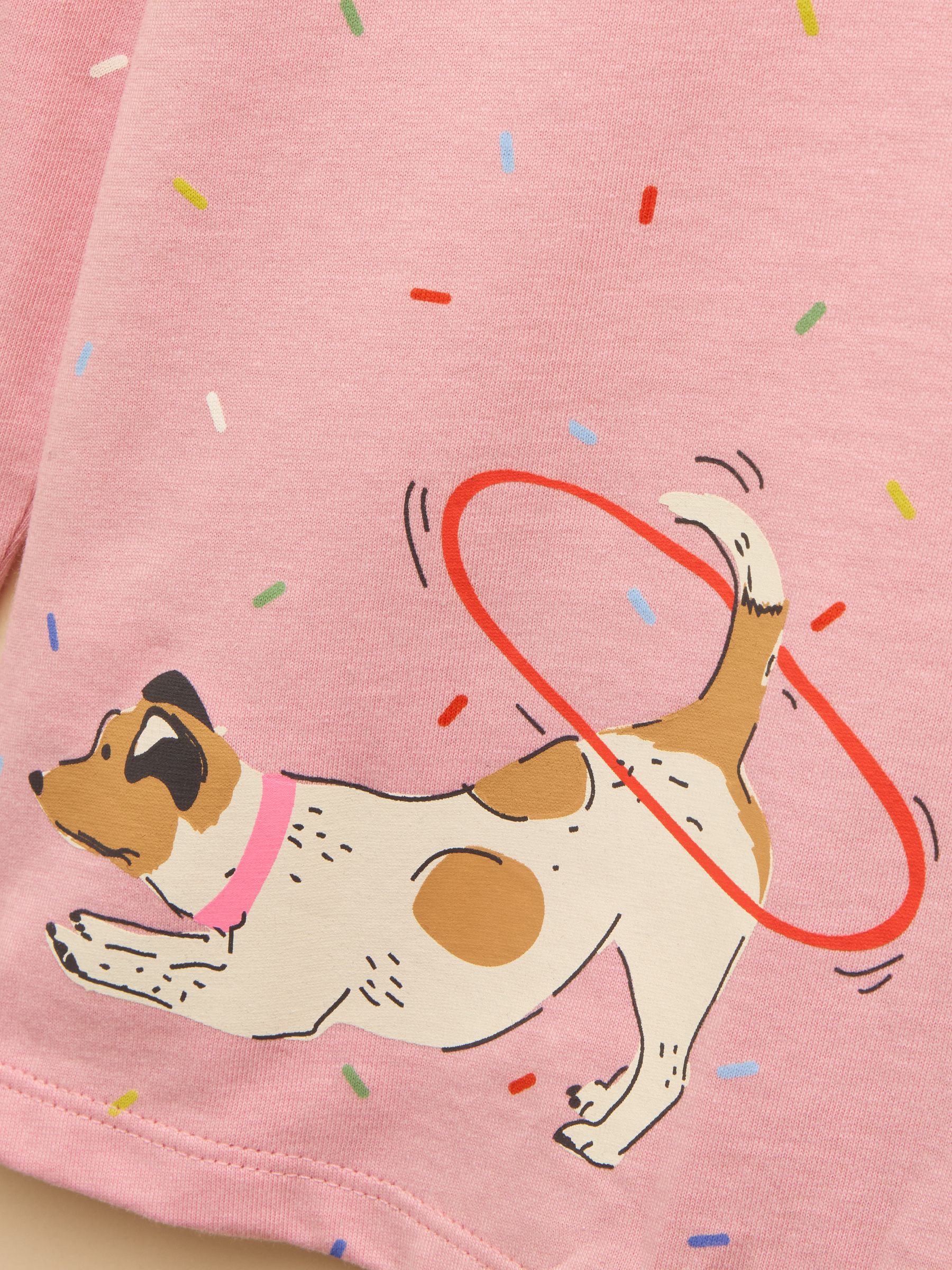 Joules Girls' Ava Dog Print Long Sleeve Top