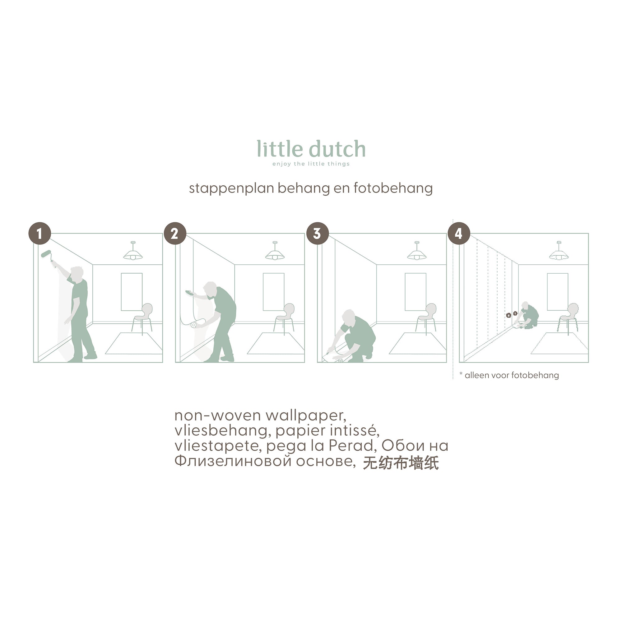 Little Dutch Little Farm Fotobehang - Dieren - 2,80x3m - Groen