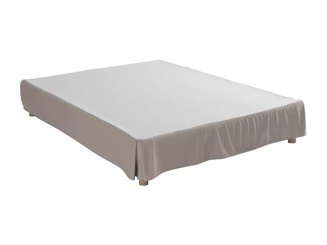 Cache-sommier intégral taupe 90x190