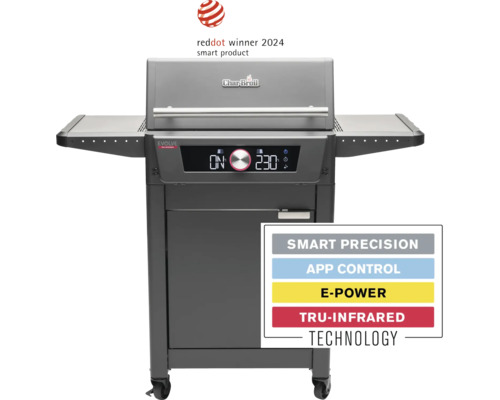 Char-Broil 2400W elektrische grill, zwart, inclusief vetopvangbak, keukengereihouder, grillrek en warmhoudrek