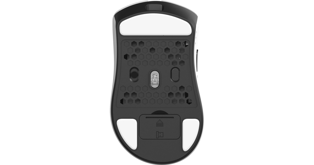 MonkaRapid G982W gaming muis  (Wit/rood, 800 - 12.000 DPI, 2.4 GHz / Bluetooth / USB)