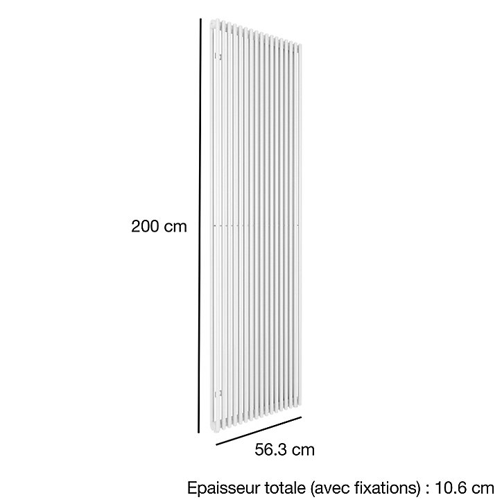Radiateur eau chaude Acova Filin vertical double blanc 1972W