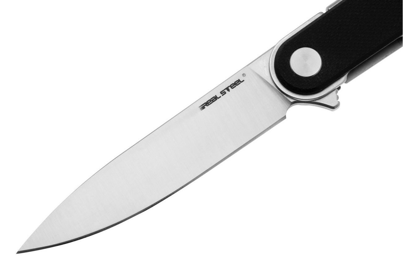 Real Steel Iris Flipper 8061AB Satin 12C27, Black G10, zakmes