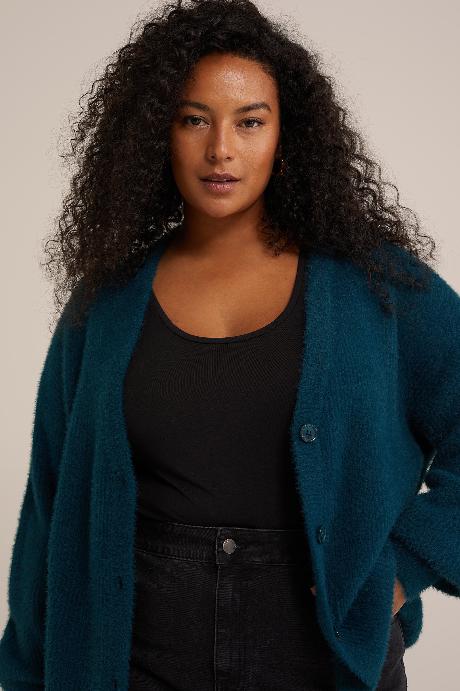 gebreid vest - Curve WE Fashion Groenblauw