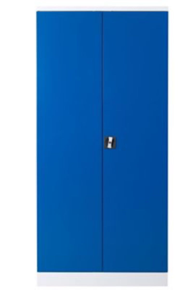 PROREGAL Stalen kast Bee 4 planken HxBxD 195 x 92 x 50 cm Gepoedercoat en versterkt plankmateriaal Wit & Blauw