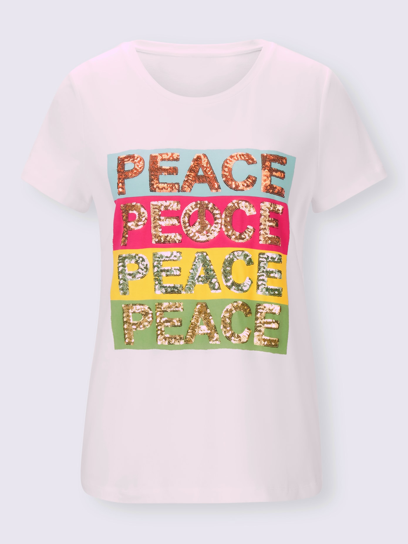 T-shirt imprimé inscription en paillettes