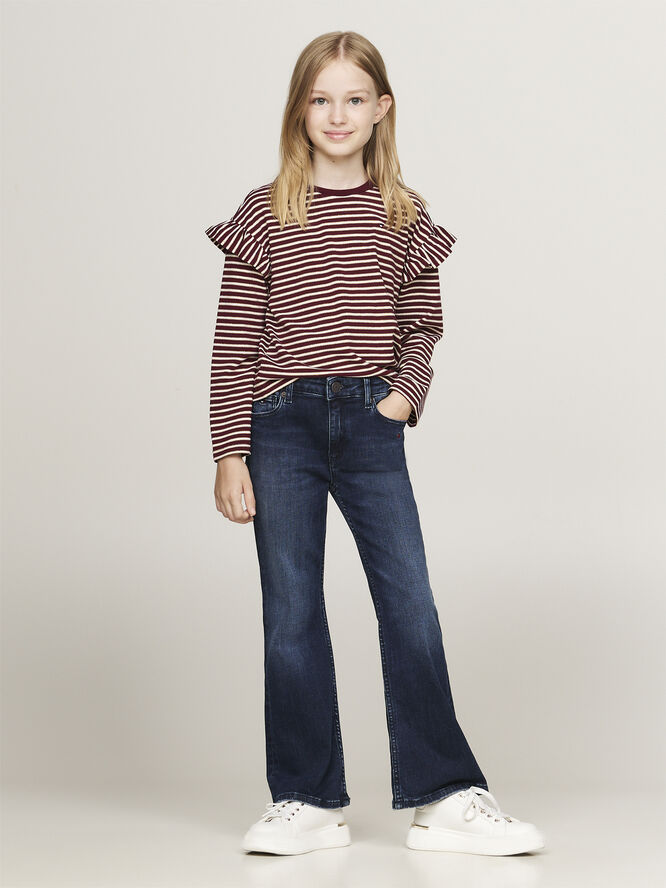 Tommy Hilfiger STRIPE TEE LS Deep rouge stripe