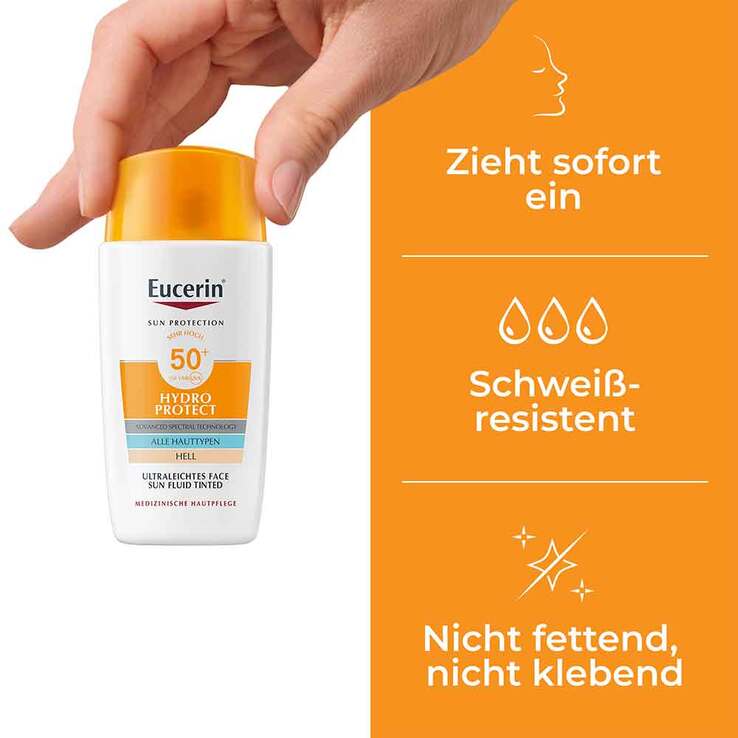 Eucerin Sun Fluid Hydro Protect Face hell LSF 50 +, 2x50 ml